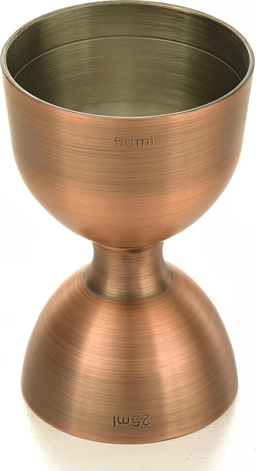 Matës koktejesh bell me buzë të drejtë, BarFly M37098ACP, 25/50 ml, çelik inox 18/8, bakër antik