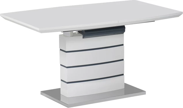 Tavolinë e zgjatshme Darsile Inart, ngjyrë bardhë me gri-karbon, MDF, 140-180x90x76cm