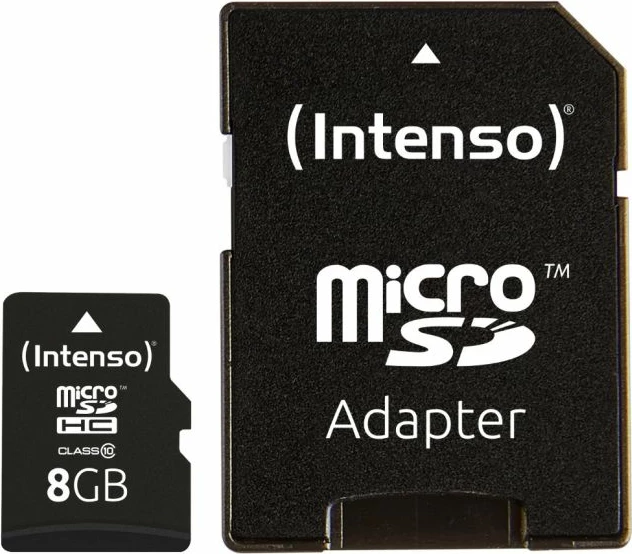 Kartelë memorie microSDHC Intenso microSD Card Class 10 8GB 25MB/s me adapter SD