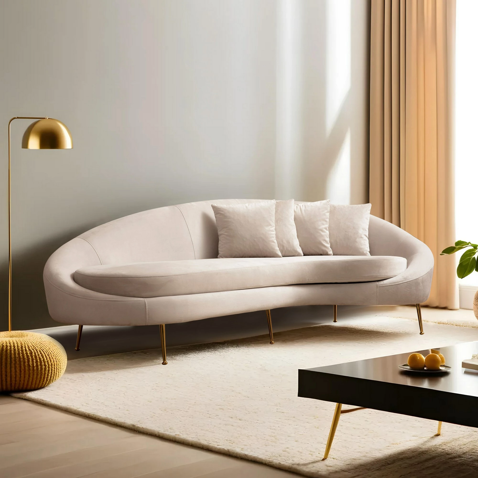 Divan treshe Atelier del Sofa, Eses Right, bezhë