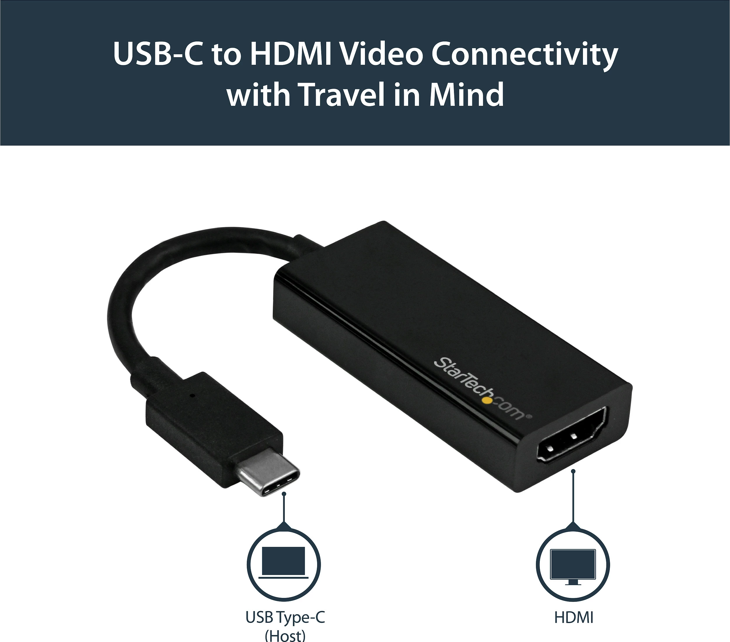 Adapter USB-C në HDMI StarTech CDP2HD4K60, 4K 60Hz, i zi