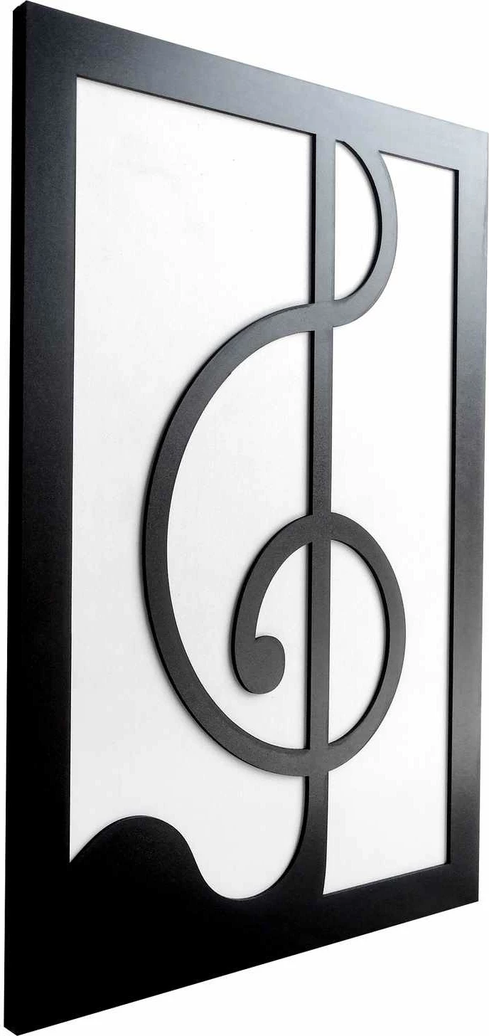 Pikturë dekorative me kornizë MDF, Wallity, Treble, e zezë dhe e bardhë
