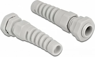 Glandë kablli DeLOCK PG7 me mbrojtje përkuljeje, IP68, 3-6.5 mm, plastik, gri