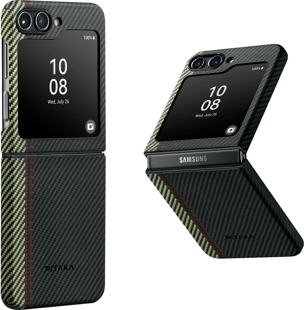 Mbështjellës Pitaka MagEZ Case 3 Overture për Samsung Galaxy Z Flip 5, aramid fiber, MagSafe, 1.05 mm, 22 g, Multicolor