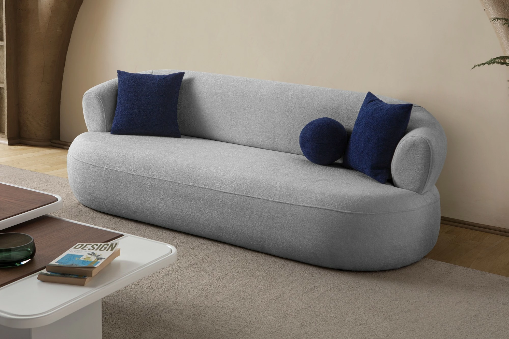 Divan treshe Atelier del Sofa, ngjyrë gri, Roma