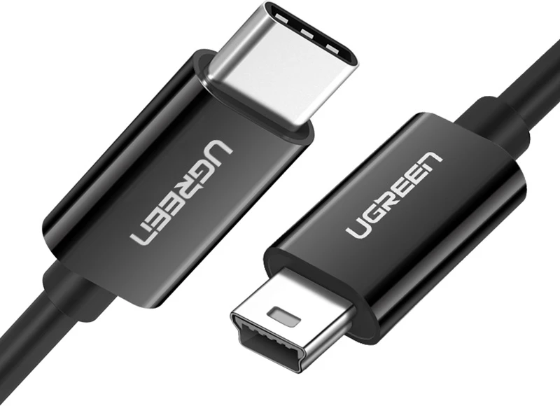 Kabllo Ugreen US242, USB-C në mini USB, 1m, e zezë