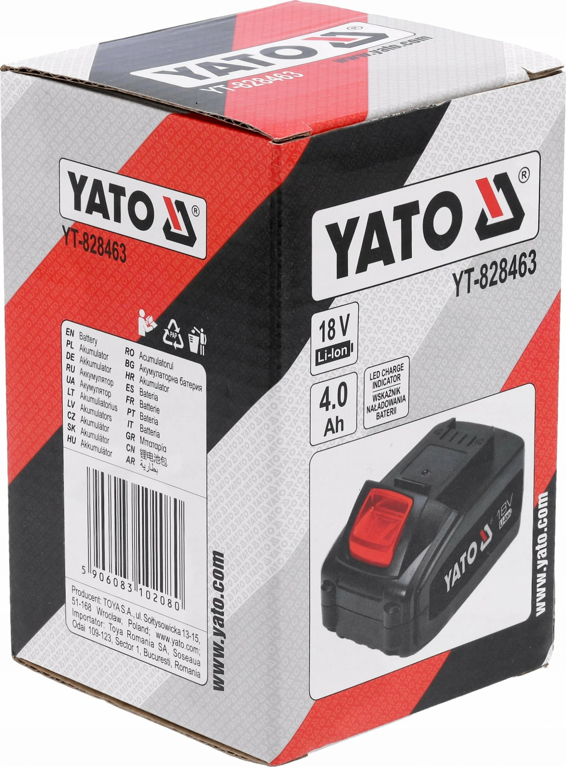 Bateri Li-Ion Yato YT-828463 18V 4Ah (72Wh)