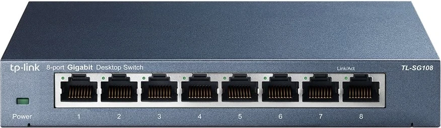 Switch TP-Link, 8 porte, 10/100/1000 MB/s, i zi