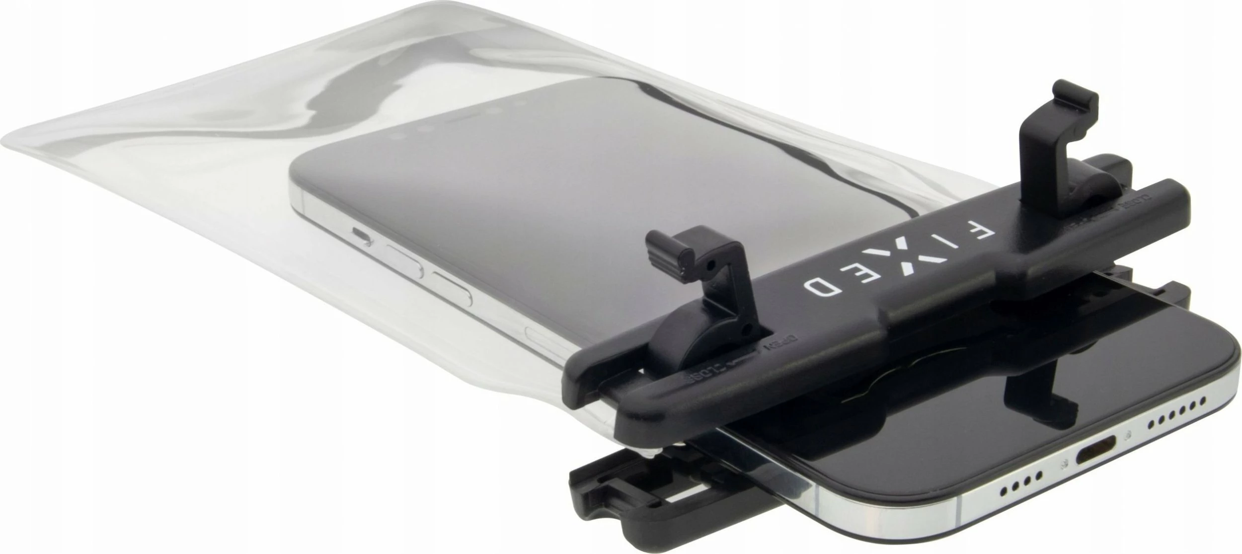 Mbështjellës i papërshkueshëm nga uji Fixed Float FIXFLT-BKK IPX8 për celular deri 7.2\", i zi, me rrip qafe