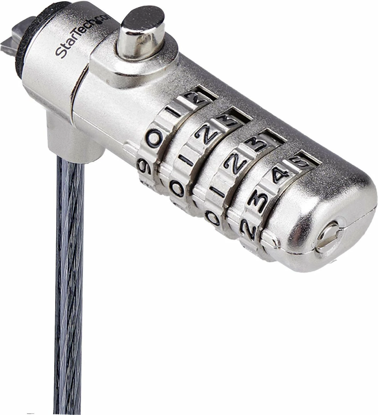 Kablë sigurie StarTech SNANOC4D-LAPTOP-LOCK 1.5 m me kyç kombinimi Kensington Nano, e zezë