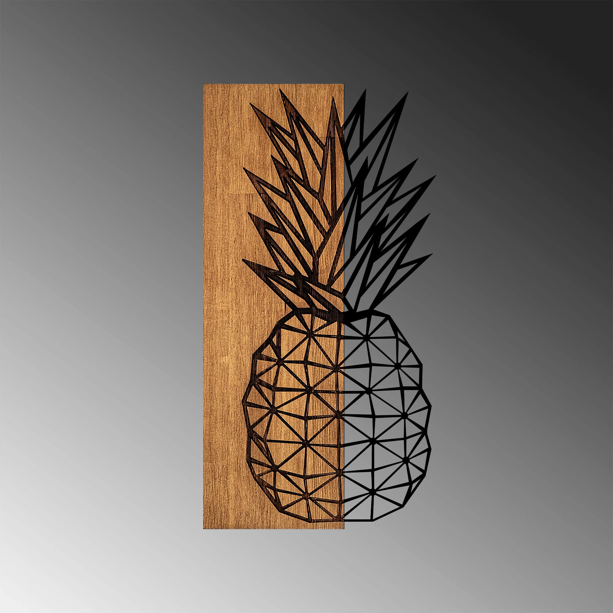 Aksesor dekorativ për mur, dru dhe metal, Wallity MA-298, ngjyrë arre, 58x30cm