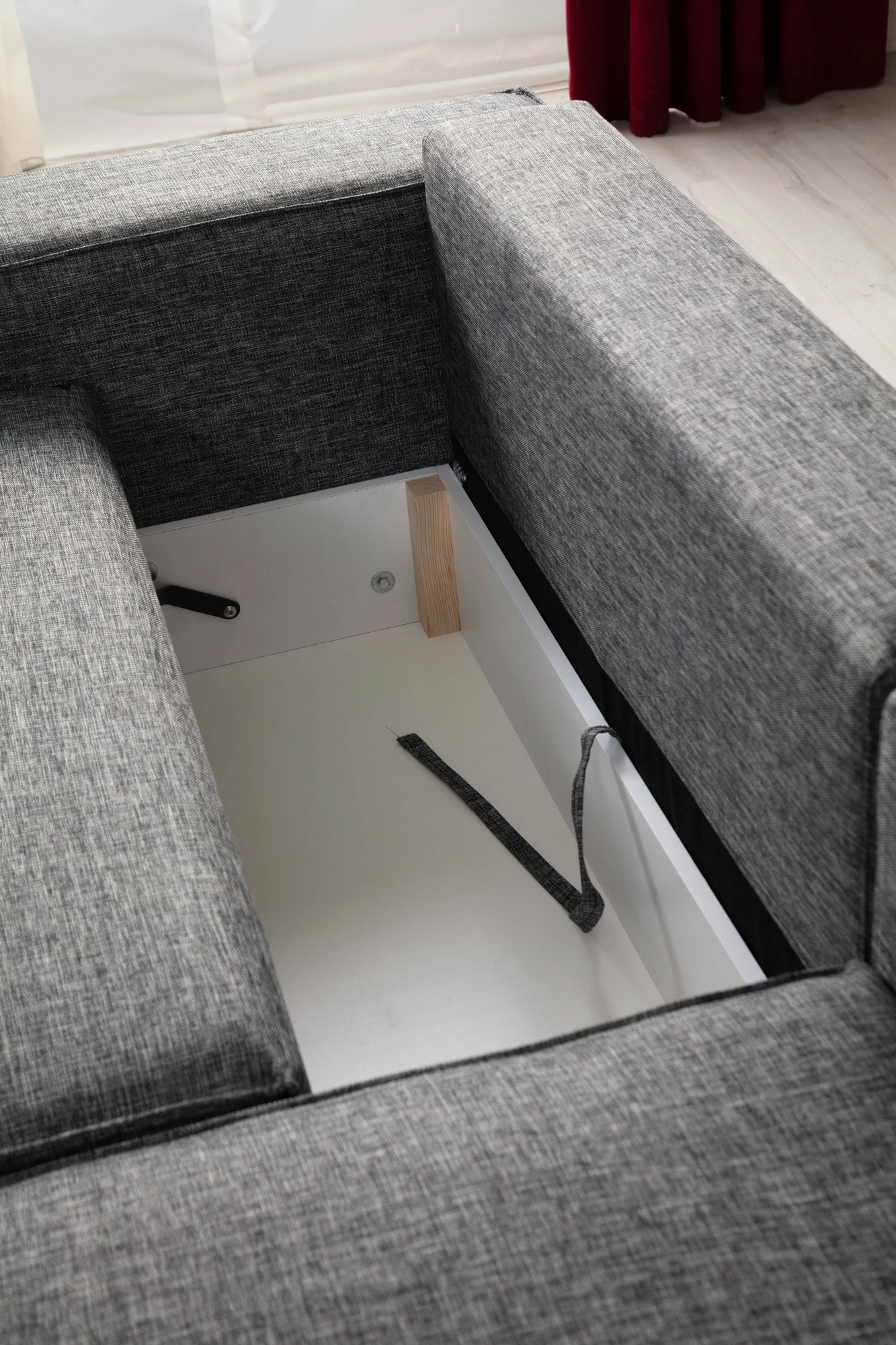 Kënd-sofë krevati Atelier del Sofa, kënd i djathtë, ngjyrë gri e errët
