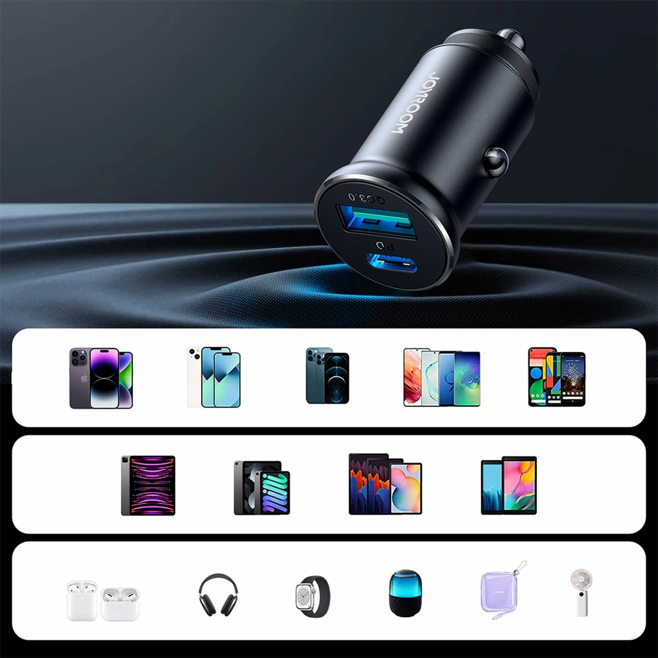 Karikues makine, Joyroom JR-CCN05, 30W, 2 porta USB-C + USB-A, PD 3.0/QC 3.0, i zi