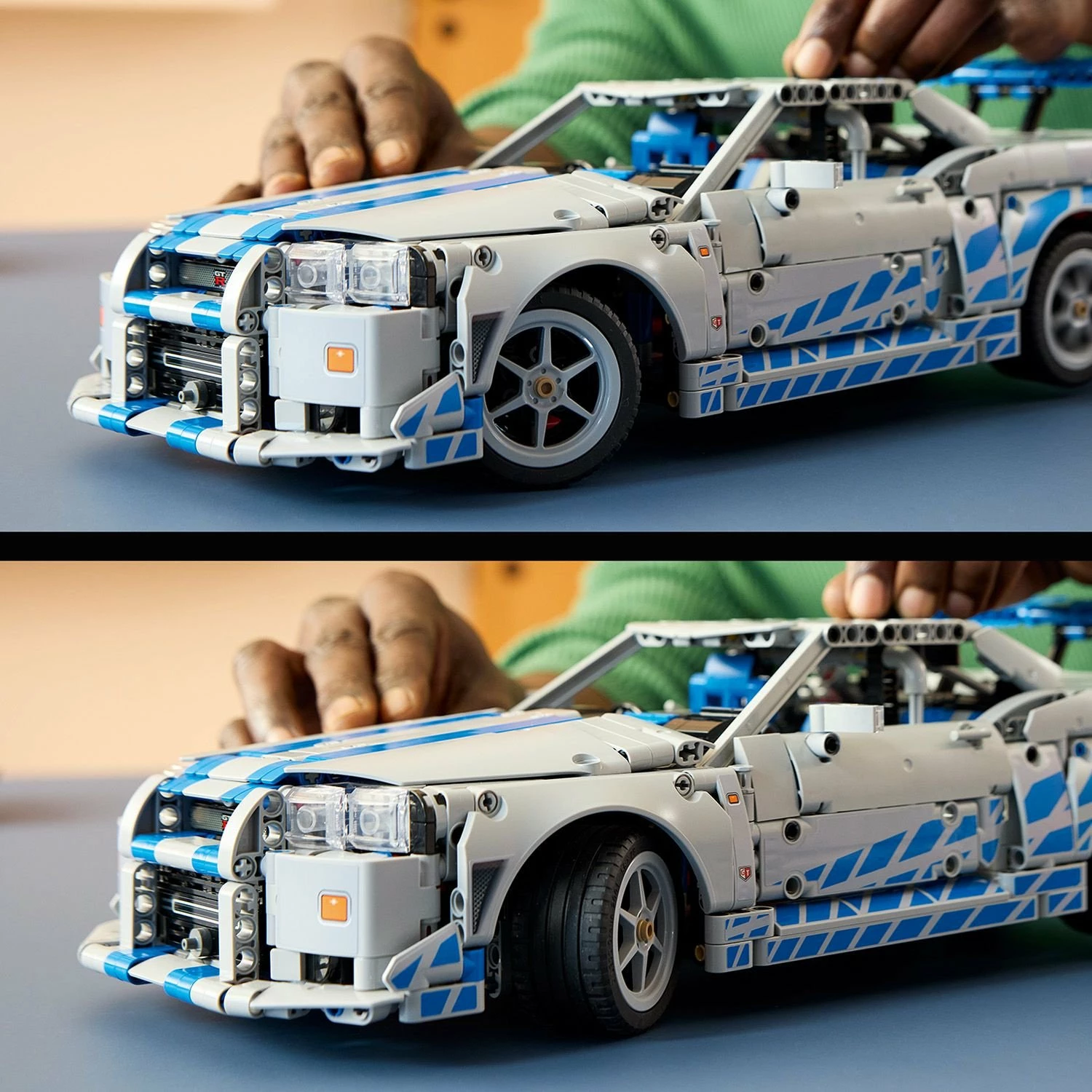 Set LEGO Technic Nissan Skyline GT-R (R34) 42210, 1410 copë, 18+, gri/kaltër