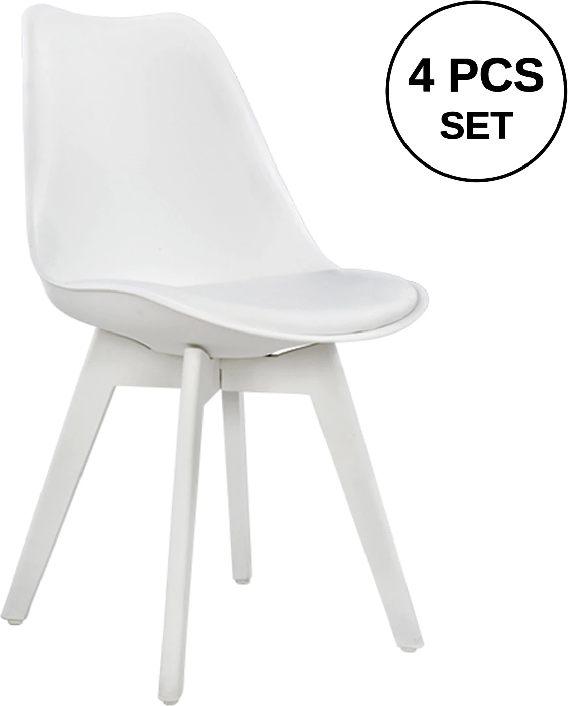 Karrige Vegas FH0033.31 POLIPROPILEN-PU-BARDHË 47,5x55x82 cm, set prej 4 copë