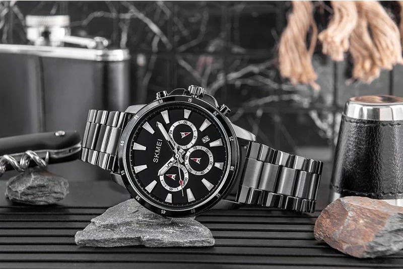 Orë dore për meshkuj Skmei, e zezë