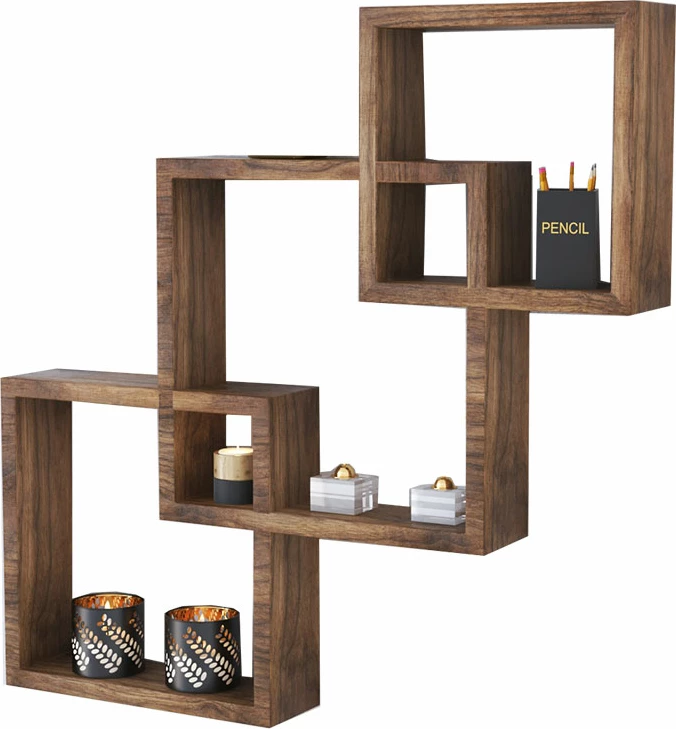 Raft muri Maas, ngjyrë arre, 33x8.5x33cm