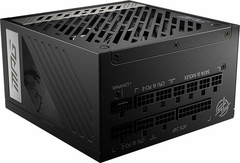 Furnizues energjie MSI MPG A1000G PCIE5 1000W, 80 Plus Gold, modular i plotë, ATX 3.1, PCIe 5.0, i zi