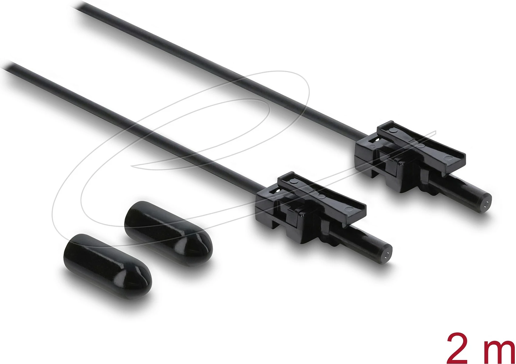 Kabllo fibër optike POF DeLOCK HFBR 4532-4532Z, Simplex-Simplex, 2 m, zi/gri