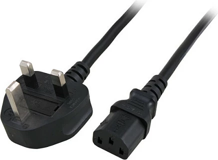 Kabllo rryme EFB Elektronik EK484.2, 2 m, BS1363 (UK) në IEC C13, 10A/250V, e zezë