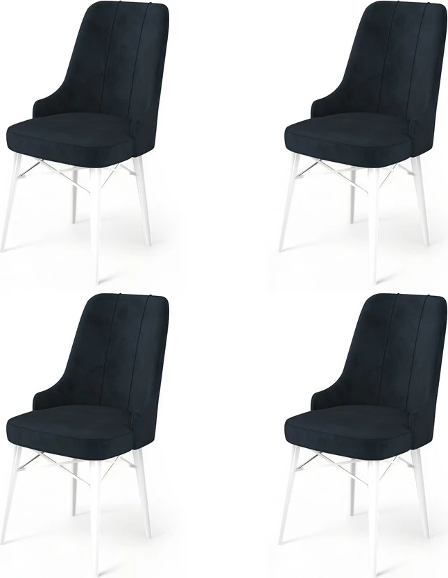 Set karrigash (4 copë), Hanah Home, Pare, antracit, e bardhë