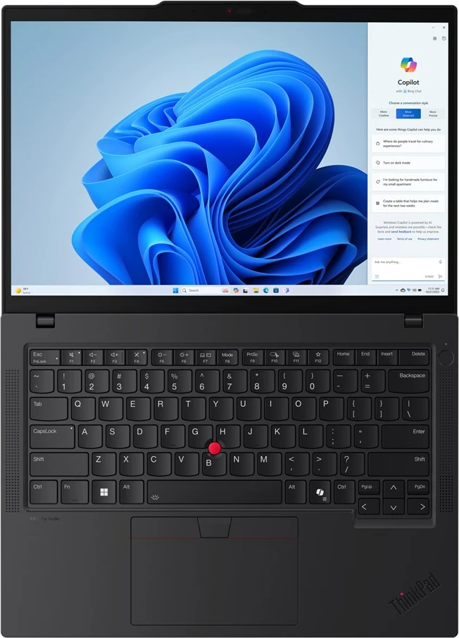 Laptop Lenovo ThinkPad T14 Gen 5, 14", Intel Core Ultra 7 155U, 16 GB RAM, 512 GB SSD, Windows 11 Pro, Zi