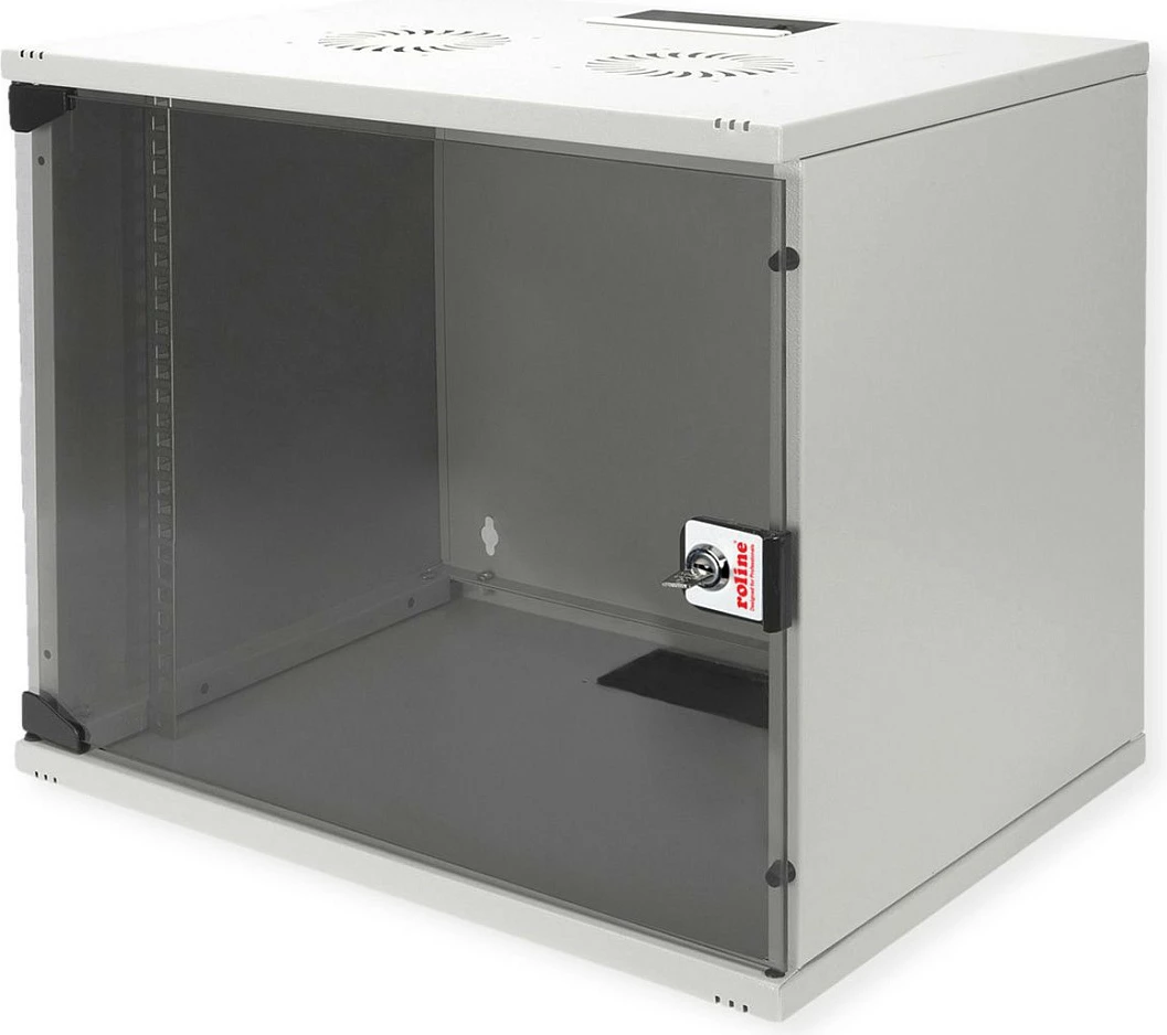 Kabinet muri ROLINE Basic 9U, 19", 540x400 mm, derë xhami, gri