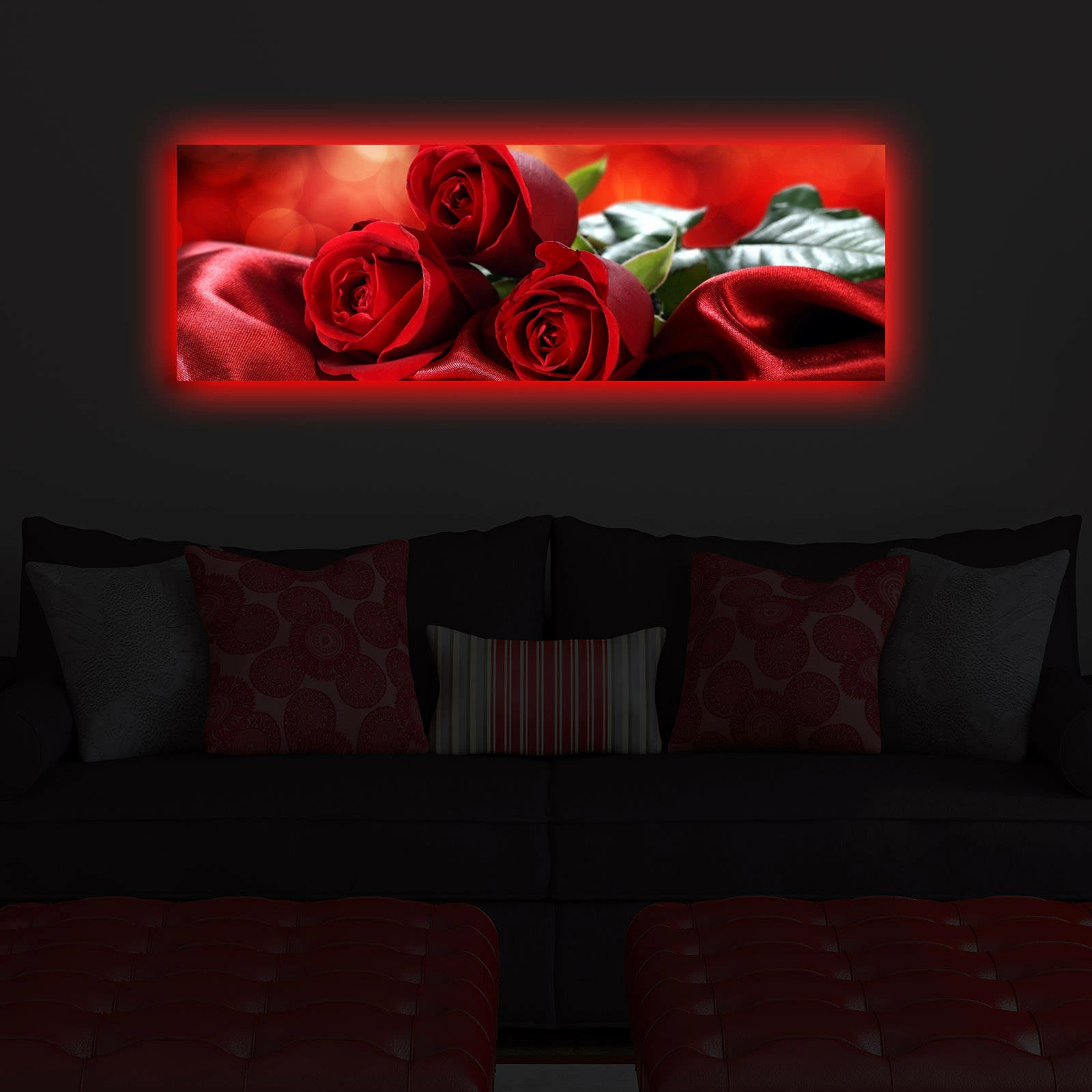 Pikturë dekorative në kanavacë me drita LED, shumëngjyrëshe, 30x90cm, 3090DACT-31