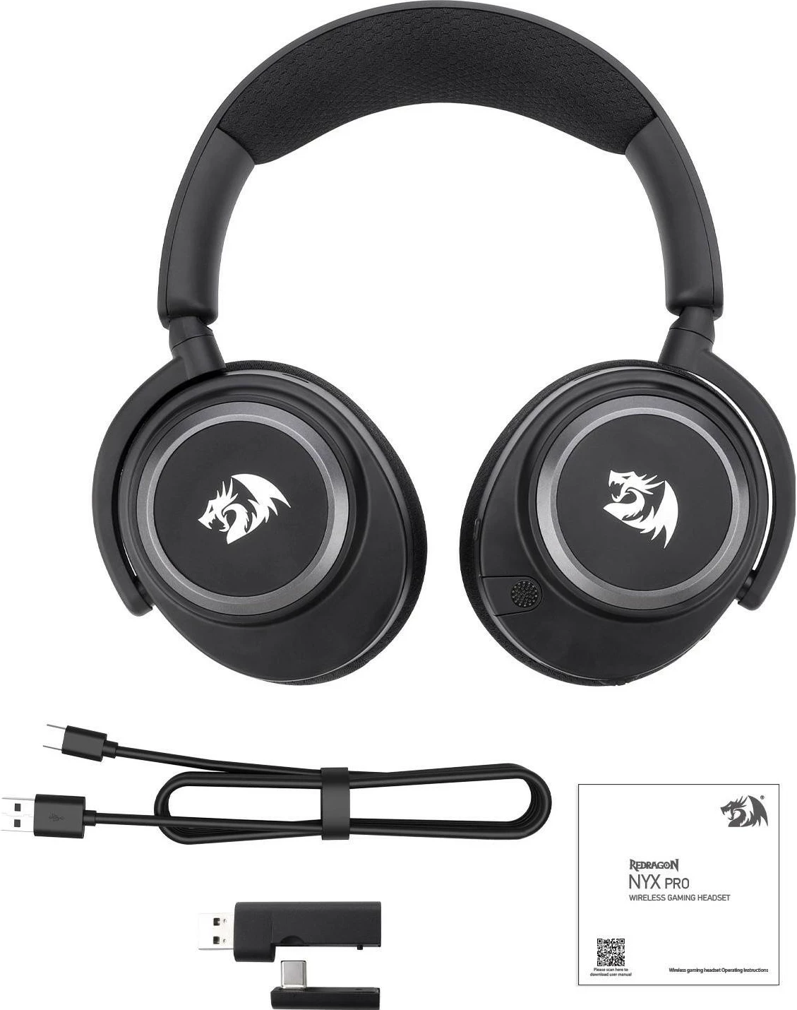 Kufje wireless Redragon NYX PRO H891, 7.1, Bluetooth, USB-C, e zezë