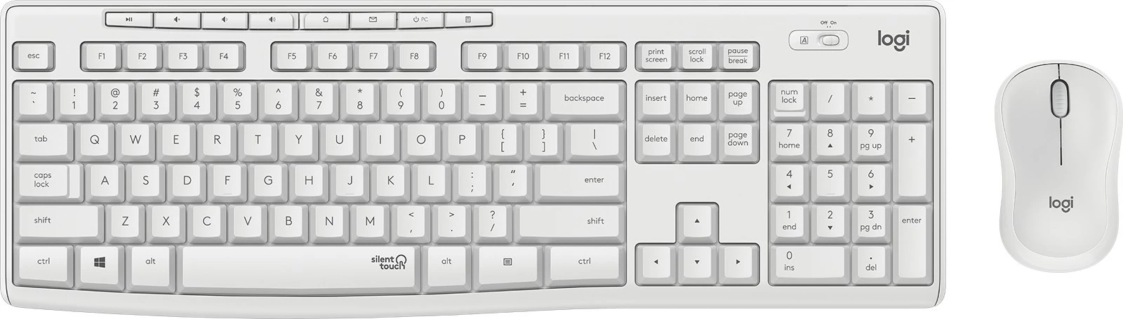 Set maus dhe tastierë Logitech MK295 Silent Wireless, QWERTY, e bardhë
