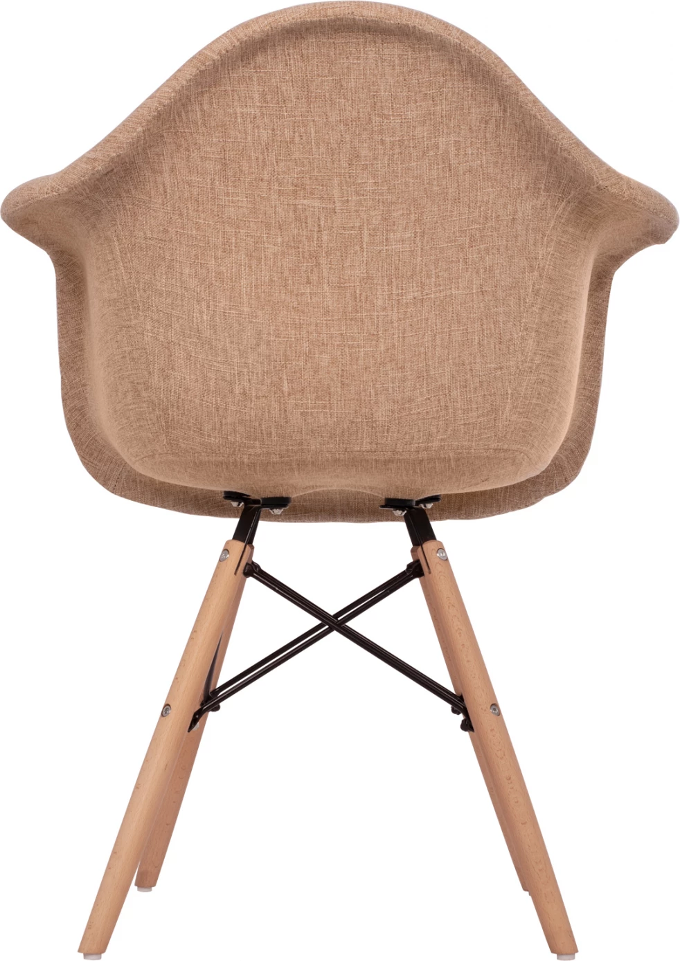 Karrige me krahë, këmbë druri dhe pëlhurë bezhë Mirto FH005.63, 63x57x81 cm, set prej 2 copë