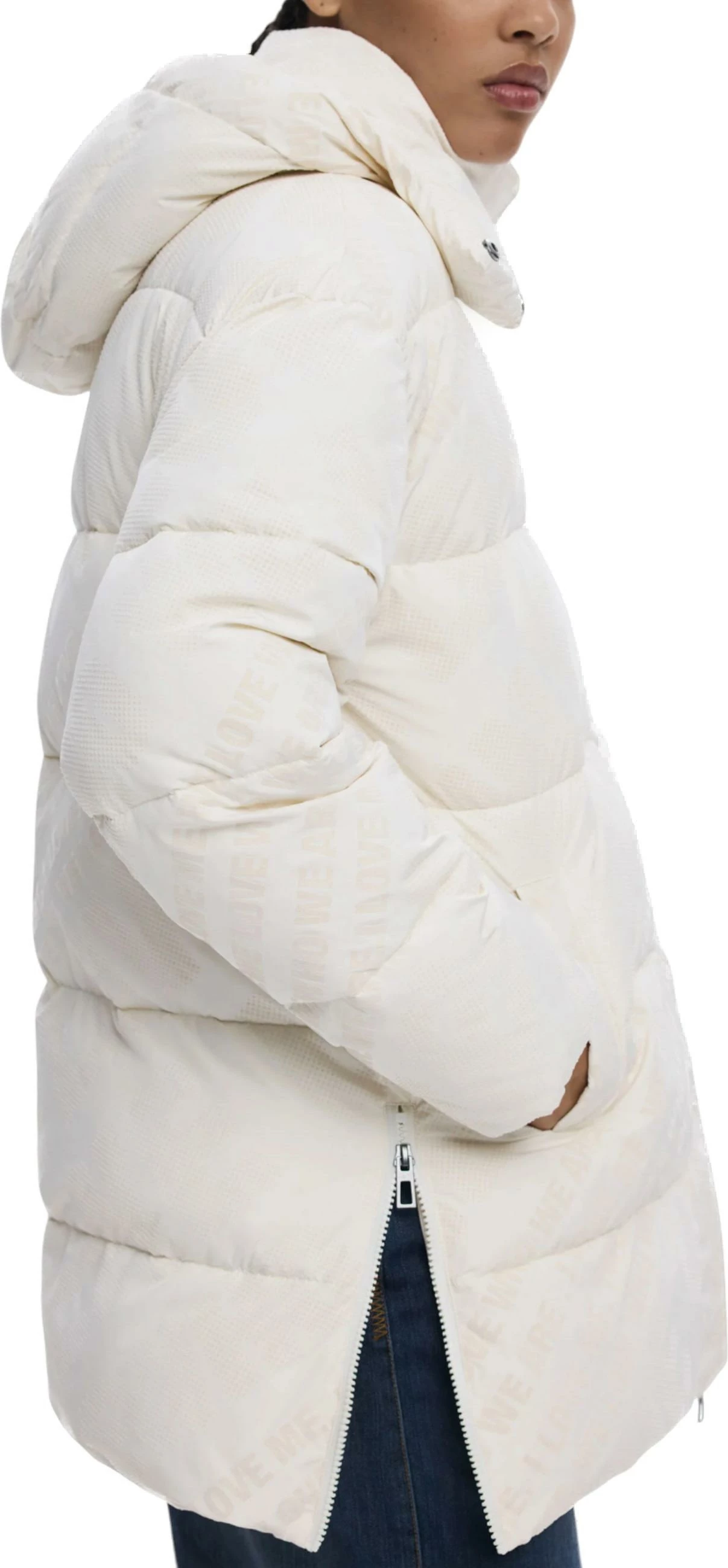 Jakne për femra Desigual PADDED_CADERA_FLOCK 25WWEW23, krem e çelët [Madhësia: M]