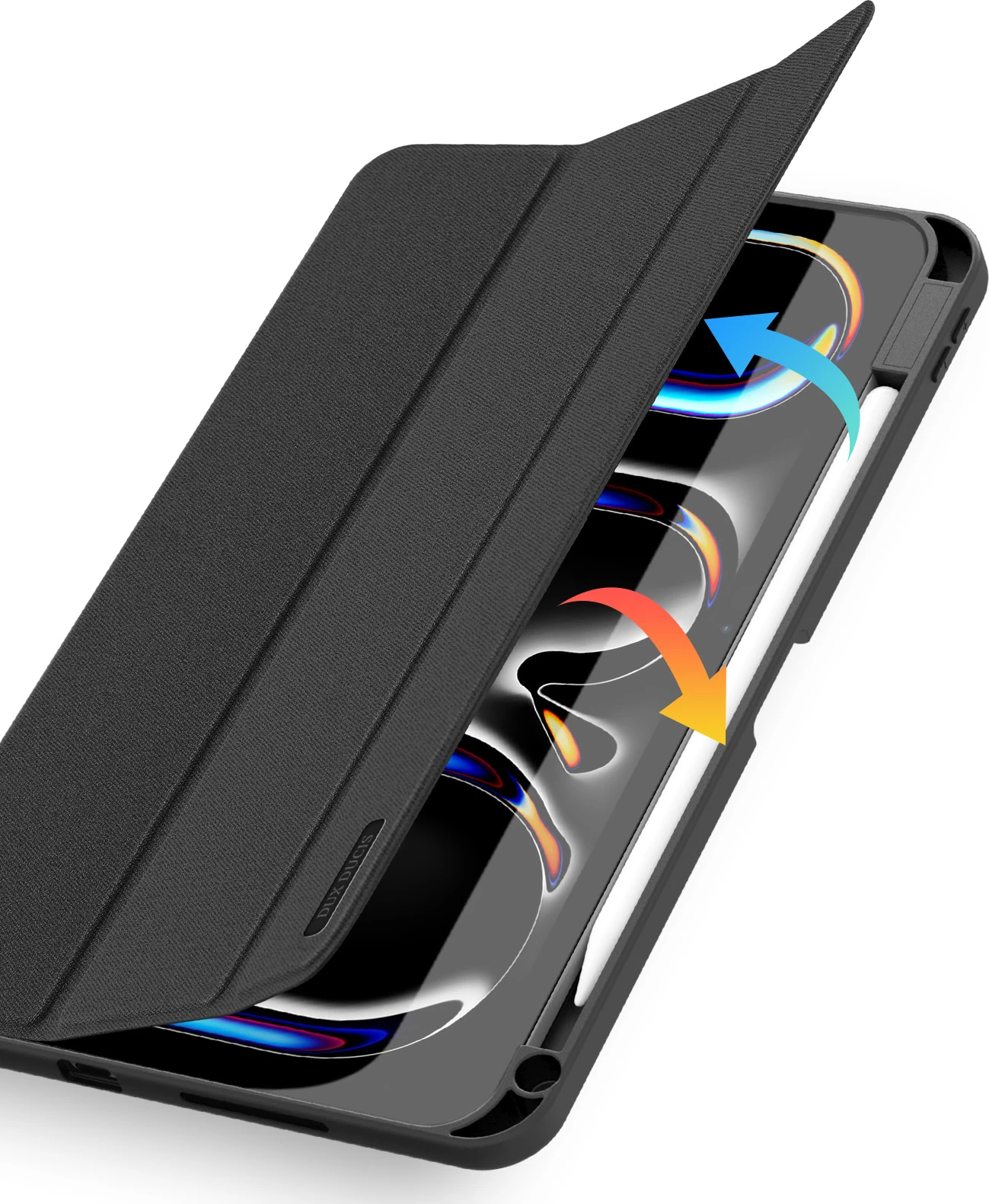 Mbështjellës tablet Dux Ducis Domo për iPad Pro 11" (2024), lëkurë ekologjike, e zezë