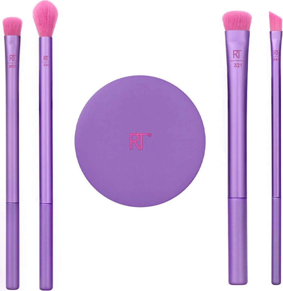 Set brushash për sy Real Techniques Afterglow I Don't Crease Eyeshadow Brush Set për femra, 4 copë