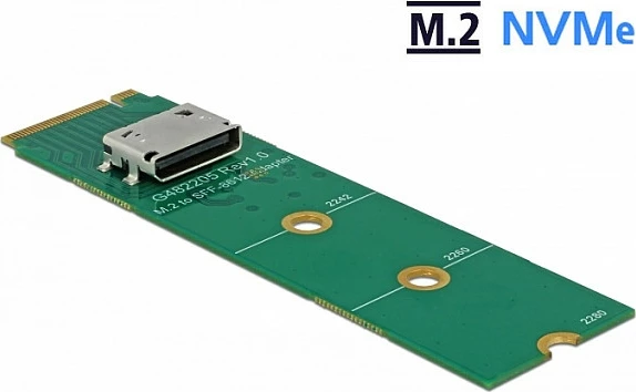 Adapter DeLOCK M.2 Key M në OCuLink SFF-8612, PCIe 3.0, 32 Gbit/s