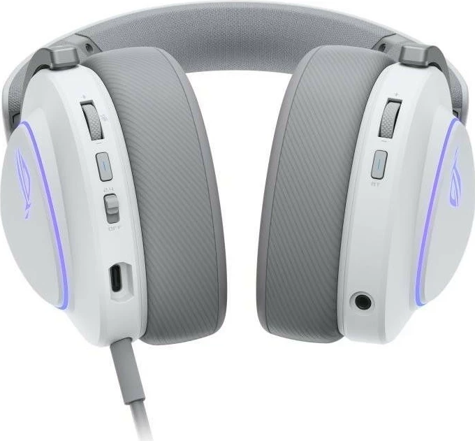 Kufje Asus ROG DELTA II, on-ear, wireless/wired, të bardha