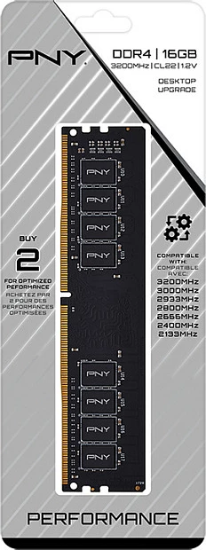 RAM Memorje PNY DDR4 16GB 3200MHz CL22, DIMM 288-pin, 1x16GB e zezë