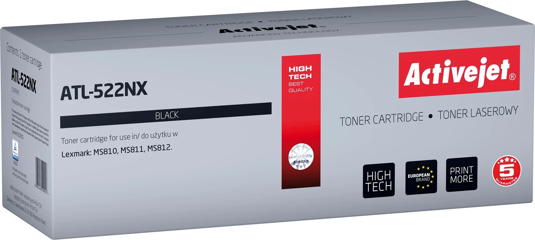 Toner Activejet ATL-522NX, për Lexmark, i zi