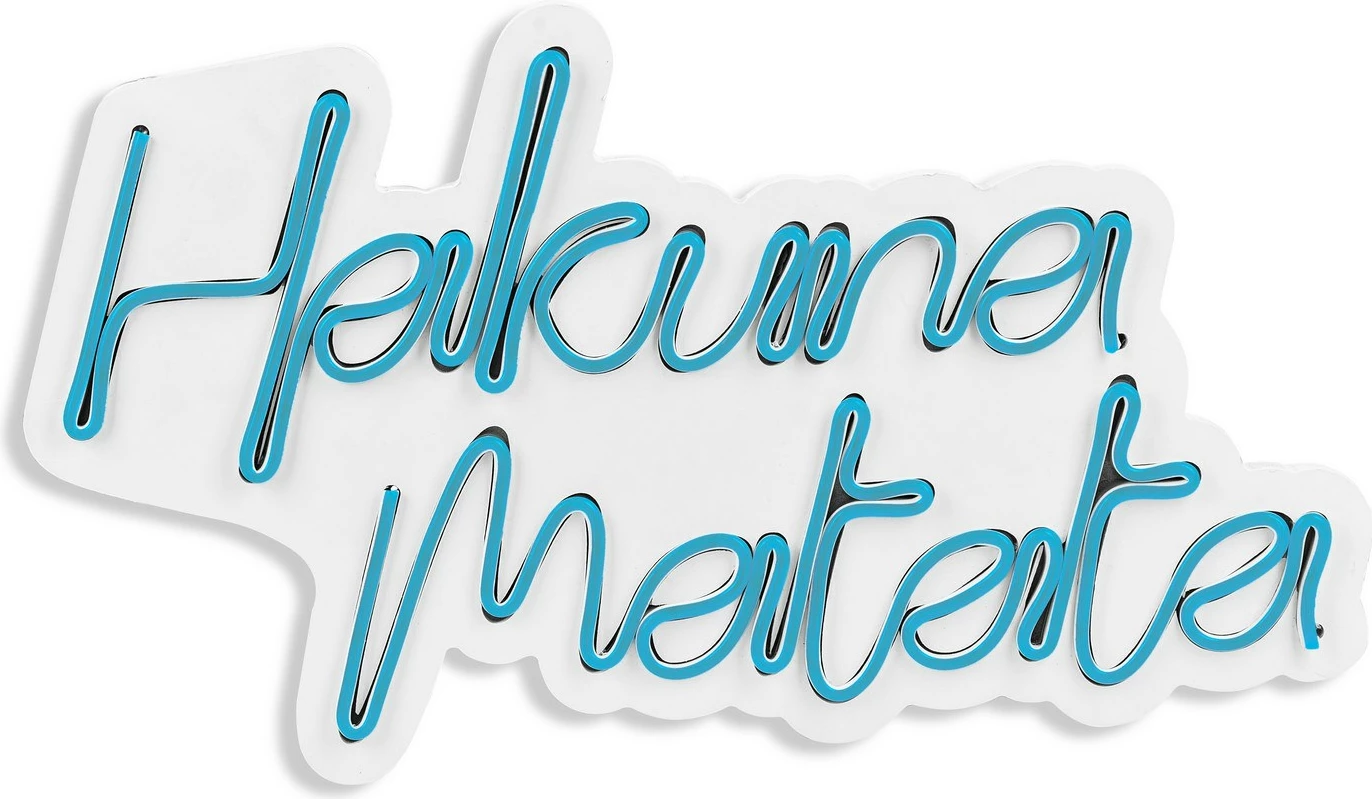 Dekor dritash LED plastike, Hakuna Matata, ngjyrë kaltër
