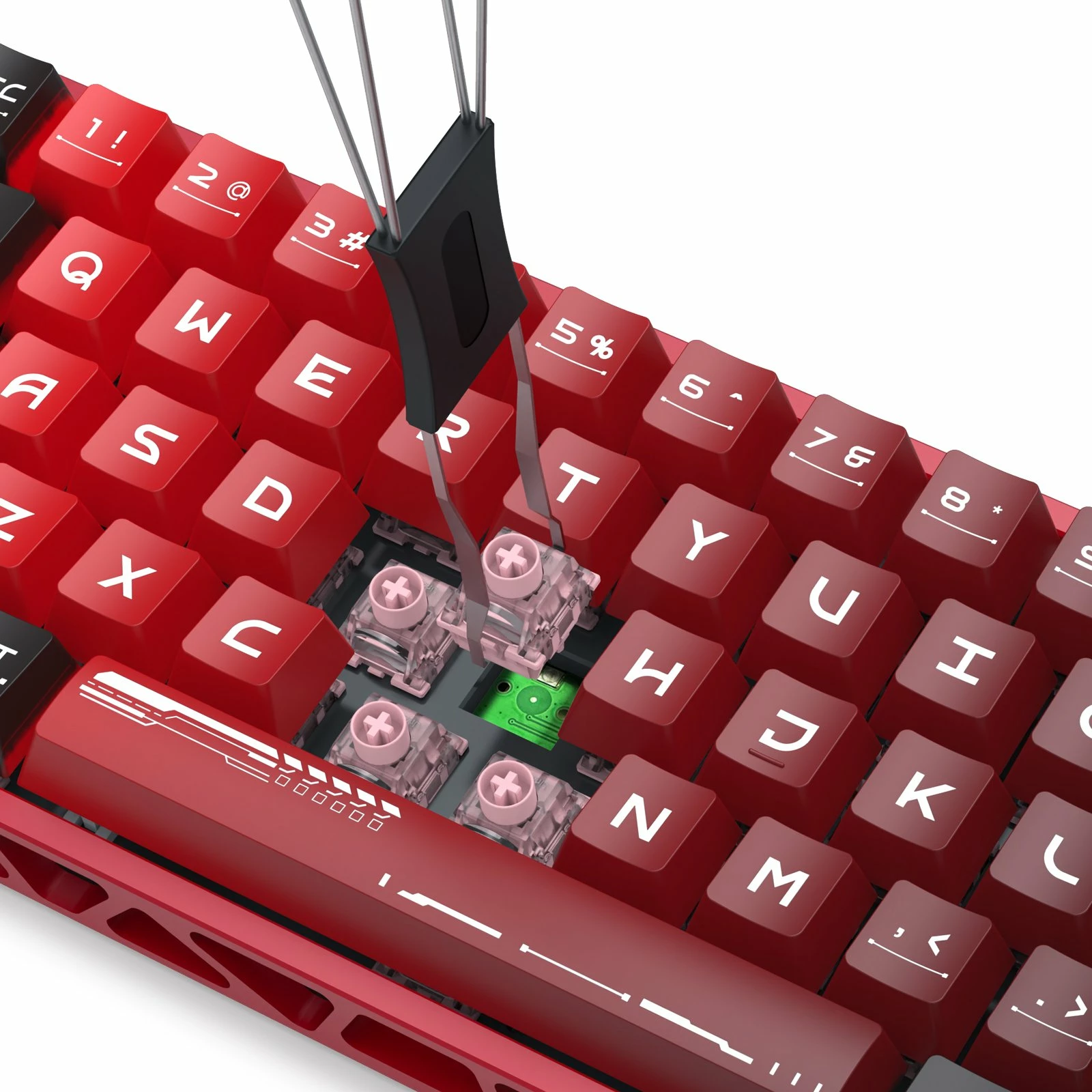 Tastierë gaming Redragon Venom K753-RGB-M 60% (61 taste), magnetic Next-GEN UltraMag, Rapid Trigger, RGB, USB-C, US layout, e kuqe
