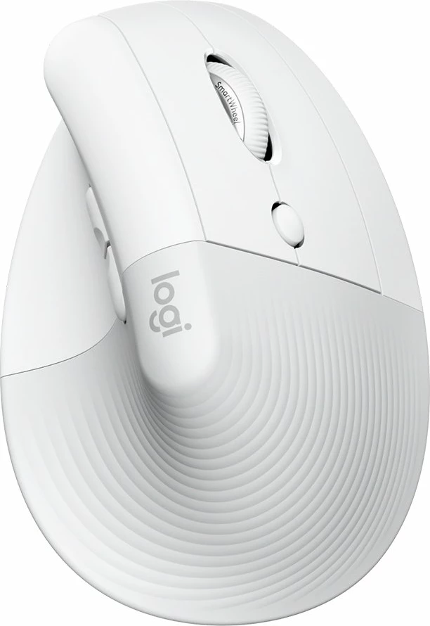 Maus vertikal ergonomik LOGITECH Lift Bluetooth/RF 4000 DPI i rikarikueshëm, Off-white/Pale grey, me receiver Unifying