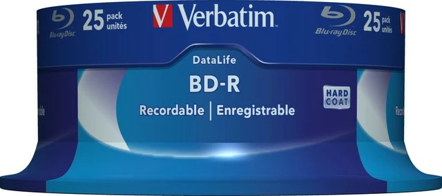 Disqe BD-R Verbatim DataLife 43837 25GB 6x, 25 copë, blu