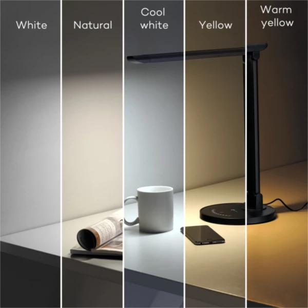 llambë tavoline LED, TaoTronics, Elune E5 TT-DL13, kontroll me prekje, 12W, 11 nivele ndriçimi, USB 5V/1A, e zezë, set