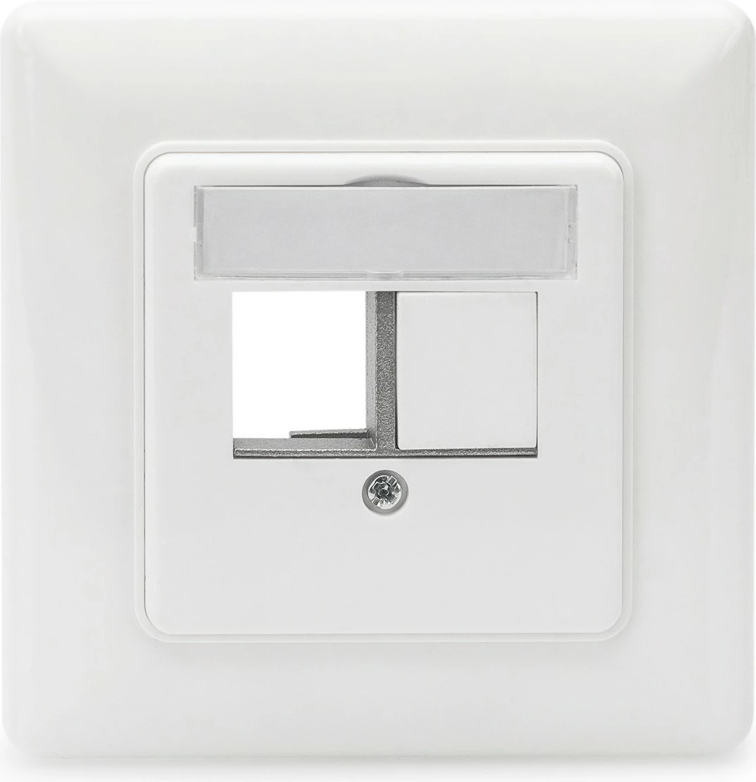 Panelë rrjetit Digitus, për Keystone, Cat6a, RJ-45, i bardhë