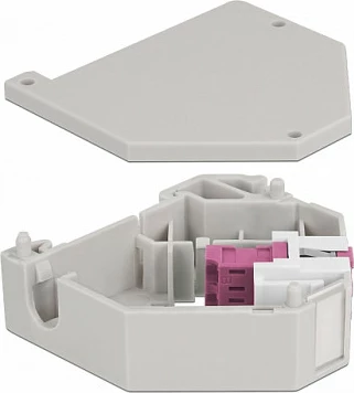 Adapter DIN rail DeLOCK Keystone LC Duplex, femër-femër, gri/vjollcë/bardhë