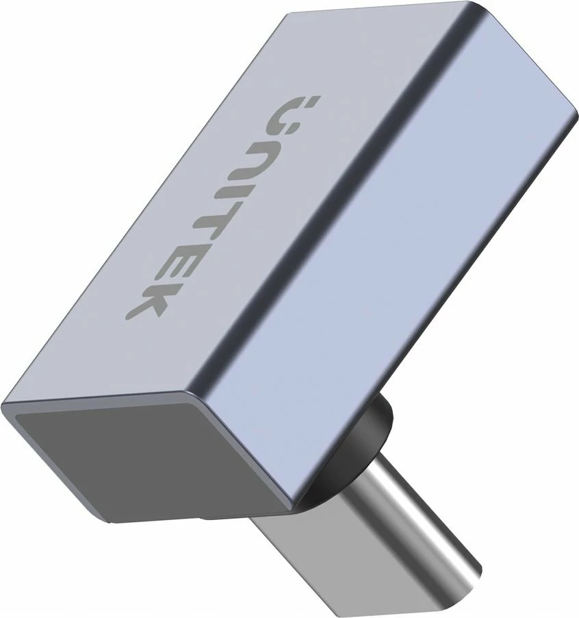Adapter USB-C Unitek A1039GY01, këndor, 40Gbps, 240W PD, 8K/60Hz, gri