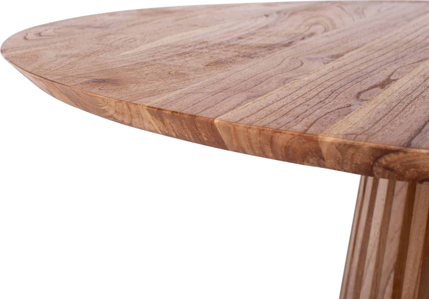 Tavolinë ngrënieje, Frantz FH9388.01, dru mindi natyral, rrumbullake, D120Χ78H cm