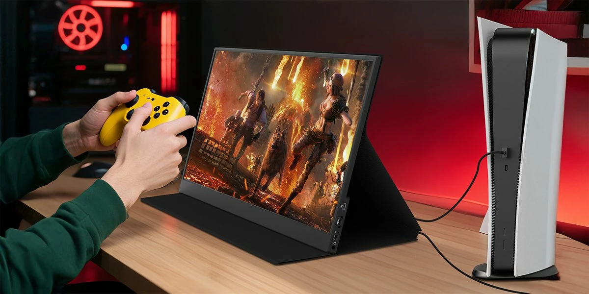 Monitor portativ Zeuslap P16A 16\" FullHD IPS 144Hz, i zi, set me kabllo e karikues