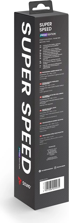 Mauspad SAVIO Super Speed Prism Edition, L, vjollcë