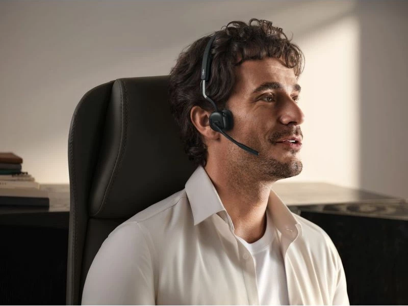 Kufje pa tela Shokz OpenMeet mic-ANC, të zeza, me USB-C dhe adapter USB-A